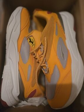 Ferrari Yellow Accent Sneakers